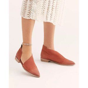 Free People Wine Royale Flat D'Orsay Leather Shoes NIB